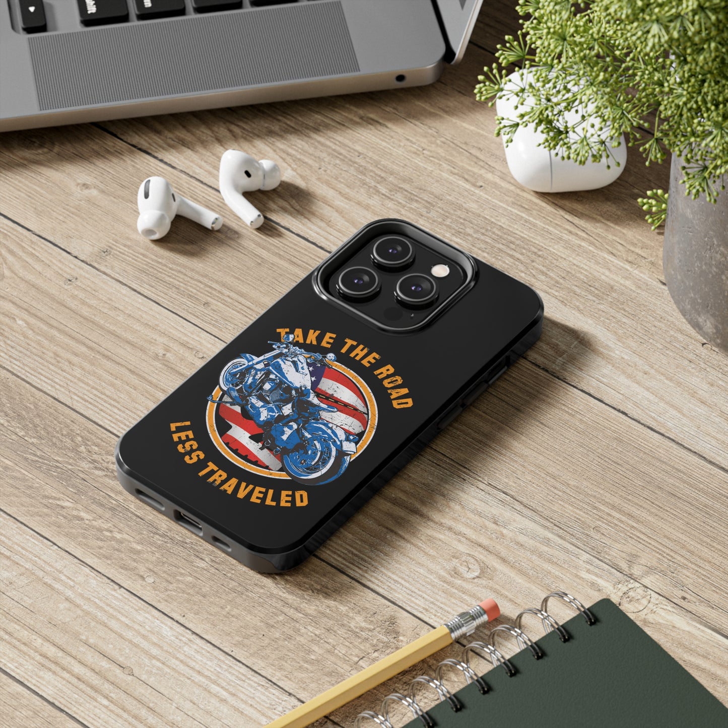 Take the road less traveled Black USA Version! Tough Phone Cases