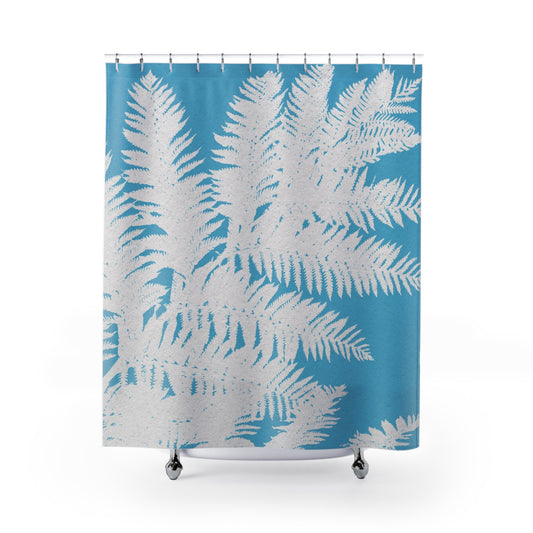 Tree Fern Blue Shower Curtain