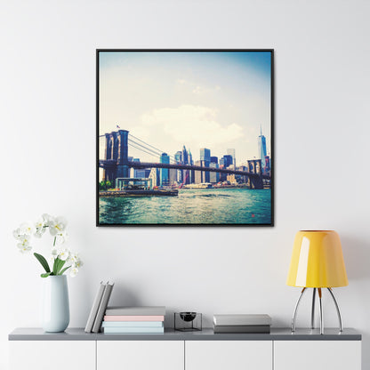 36x36" Framed Canvas Print: "Long Island, Brooklyn, Colour"