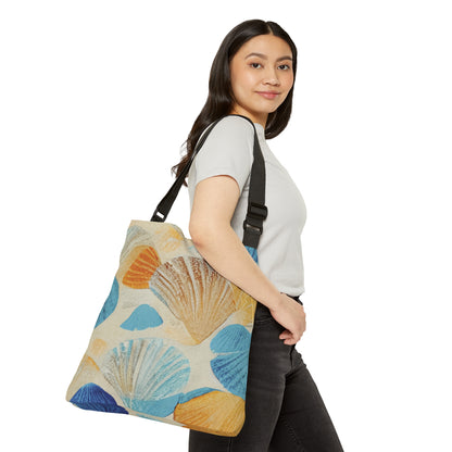 Collecting Shells Adjustable Tote Bag