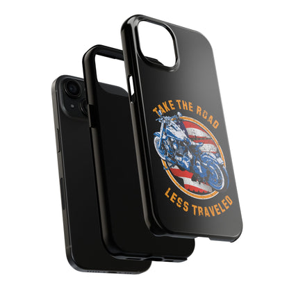 Take the road less traveled Black USA Version! Tough Phone Cases