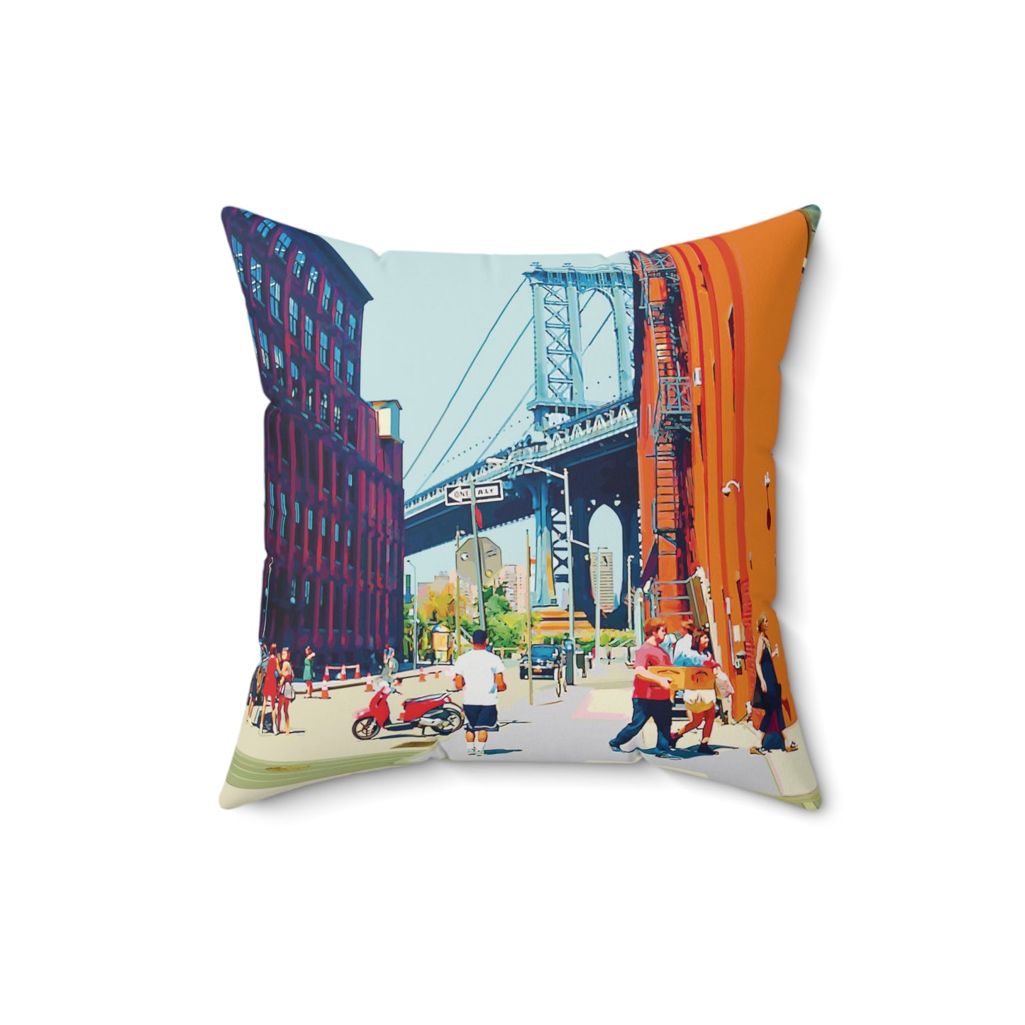 Summer in Dumbo Spun Polyester Square Pillow