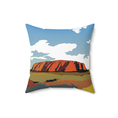 Uluru Sunset Spun Polyester Square Pillow