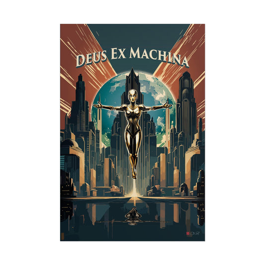 Deus Ex Machina - Art Deco Print Rolled Poster