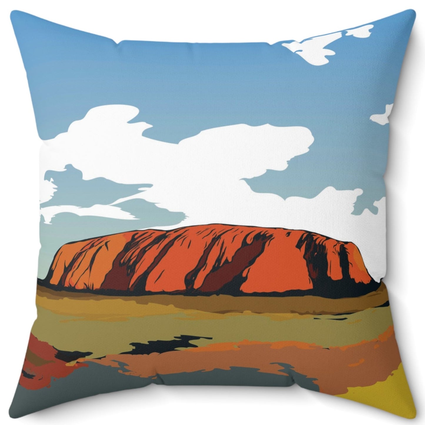 Uluru Sunset Spun Polyester Square Pillow