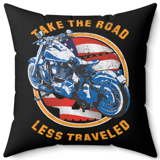 Take the Road Less Traveled Spun Polyester Square Pillow