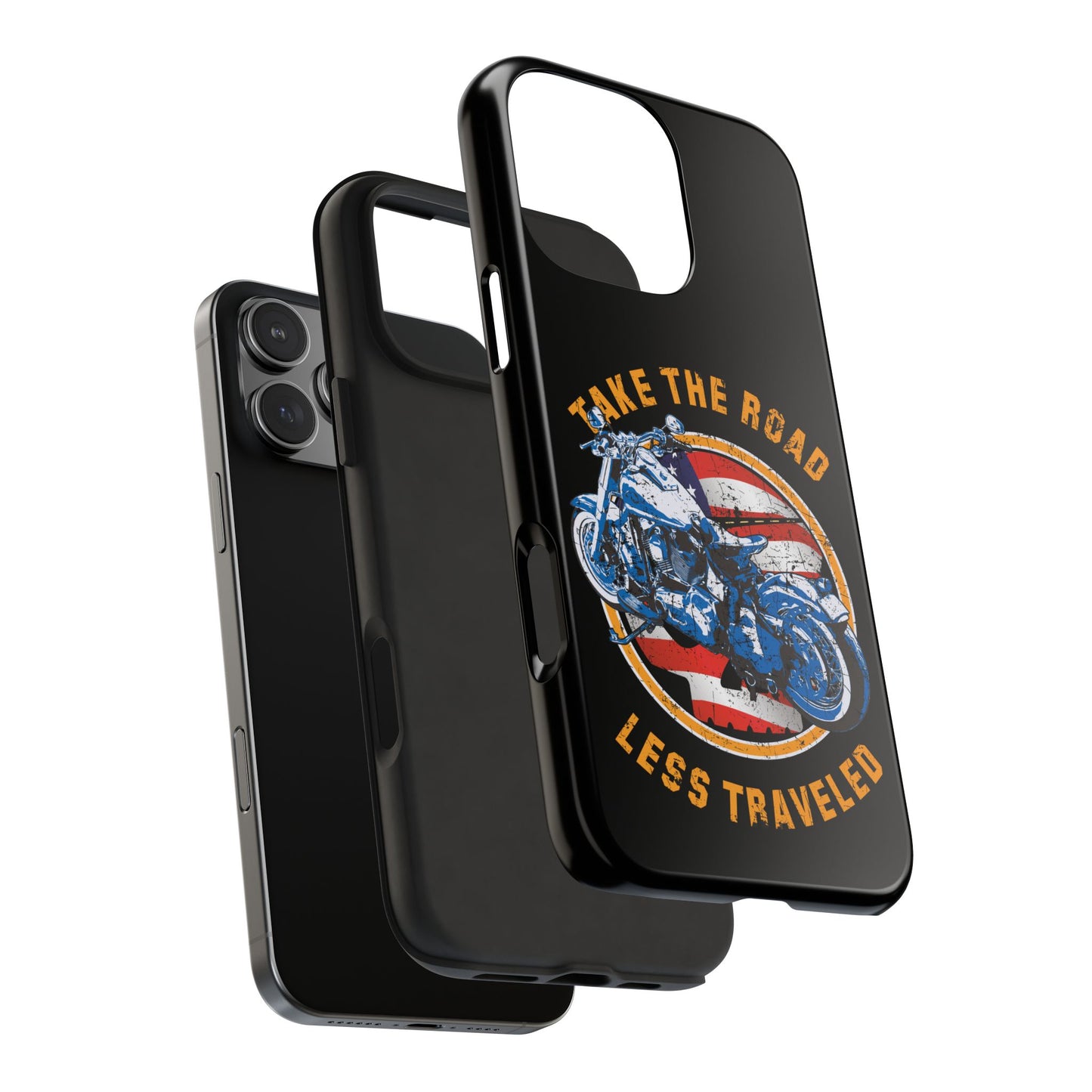 Take the road less traveled Black USA Version! Tough Phone Cases