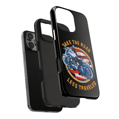 Take the road less traveled Black USA Version! Tough Phone Cases