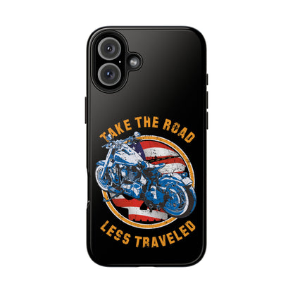 Take the road less traveled Black USA Version! Tough Phone Cases
