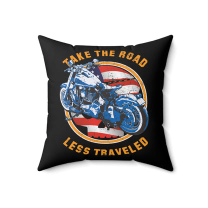 Take the Road Less Traveled Spun Polyester Square Pillow