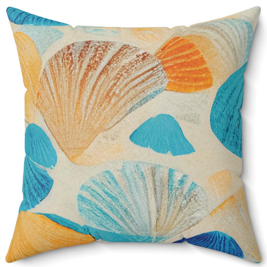 Collecting Shells Spun Polyester Square Pillow