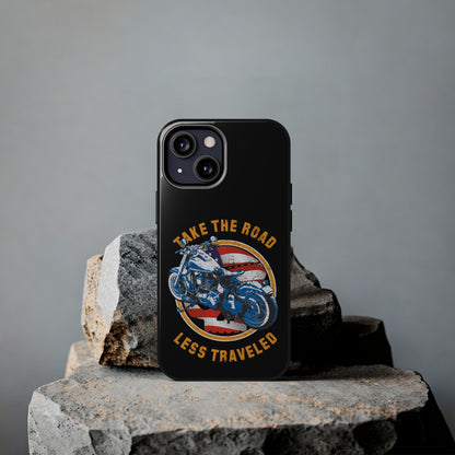 Take the road less traveled Black USA Version! Tough Phone Cases