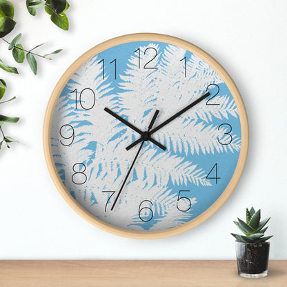 Tree Fern Blue Wall Clock