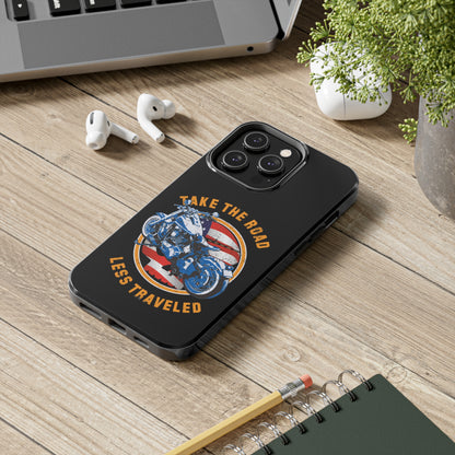 Take the road less traveled Black USA Version! Tough Phone Cases