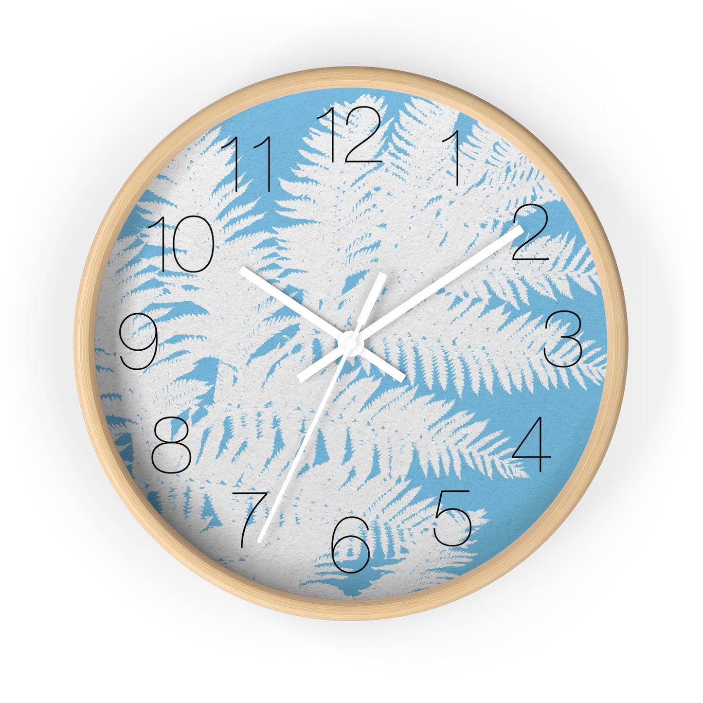 Tree Fern Blue Wall Clock