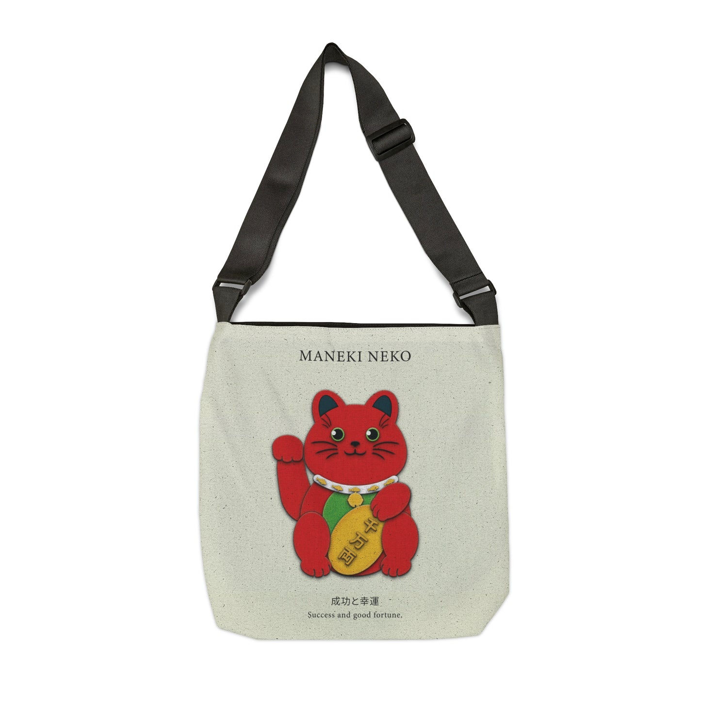 Red Maneki Neko Adjustable Tote Bag