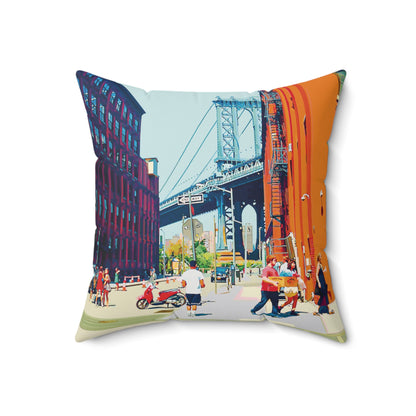 Summer in Dumbo Spun Polyester Square Pillow