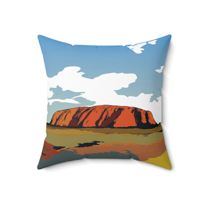 Uluru Sunset Spun Polyester Square Pillow