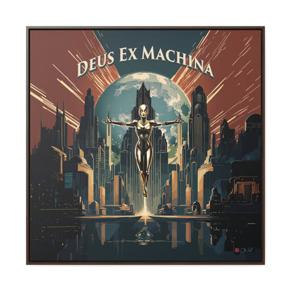 36x36" Framed Canvas Print: "Deus Ex Machina"