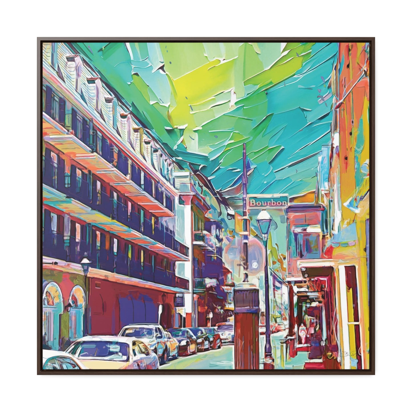 36x36" Framed Canvas Print: "The French Quarter"