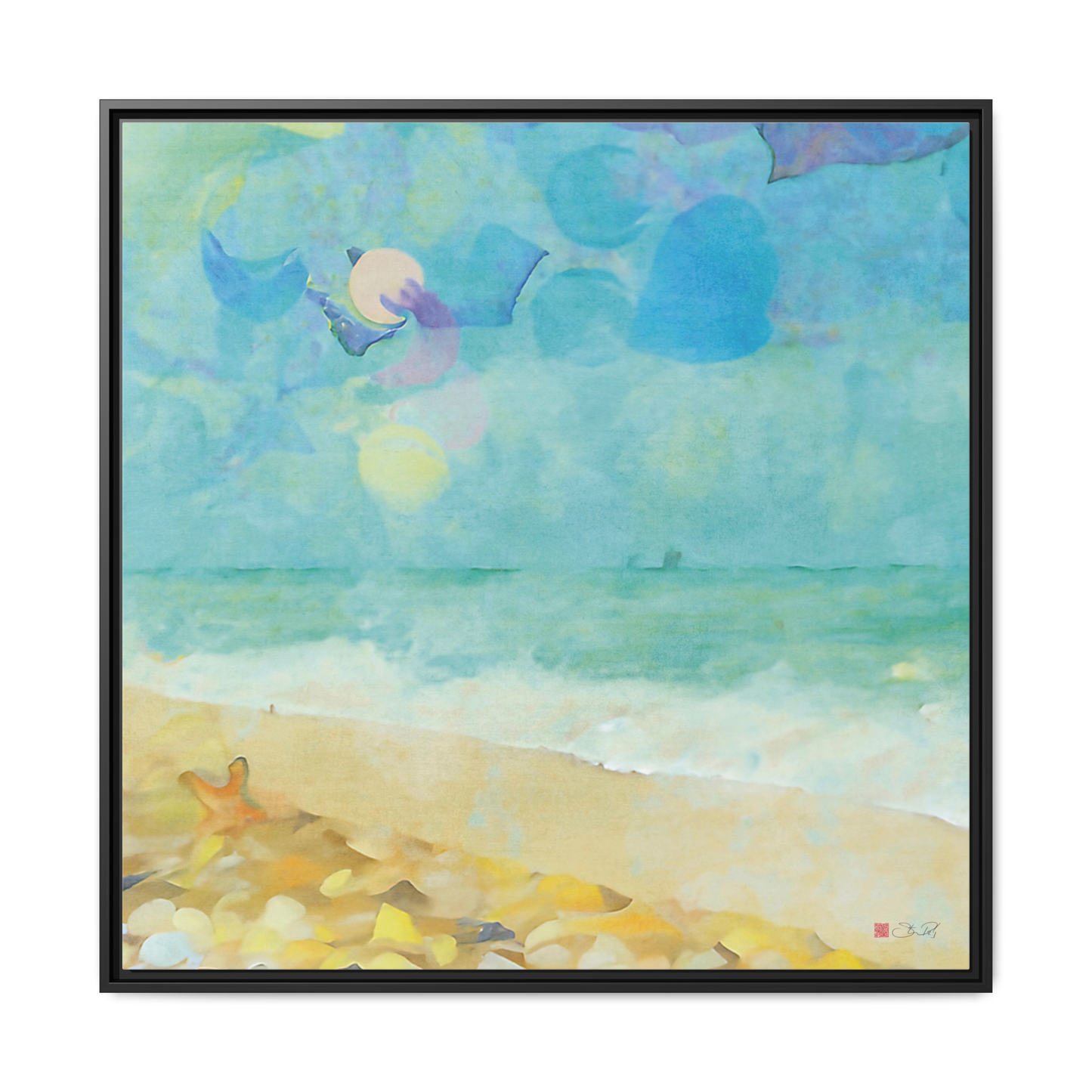 Beachcombing - 36x36" Framed Canvas