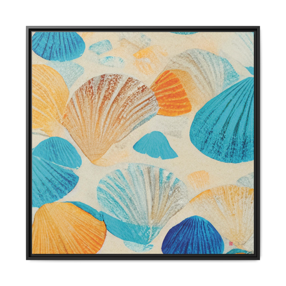 Collecting Shells - 36x36" Framed Canvas