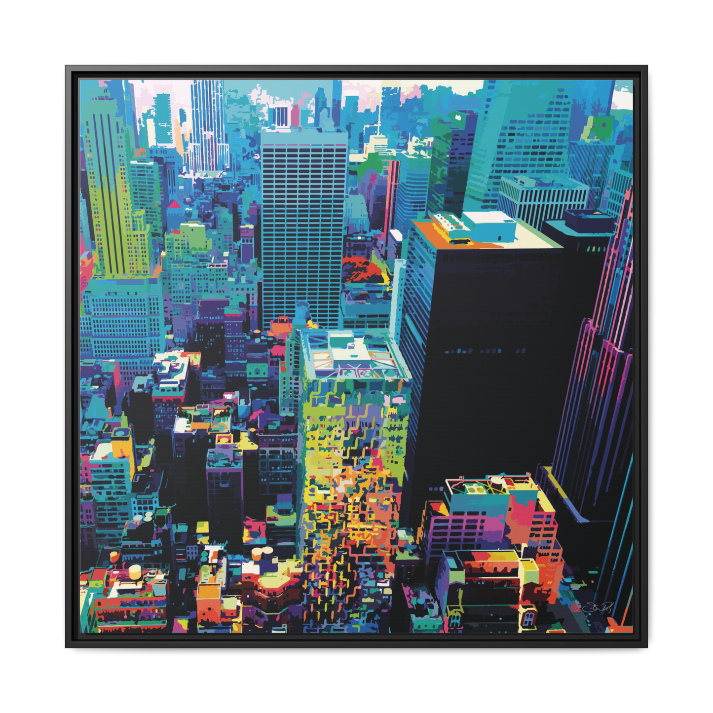 Manhattan - 36x36" Framed Canvas