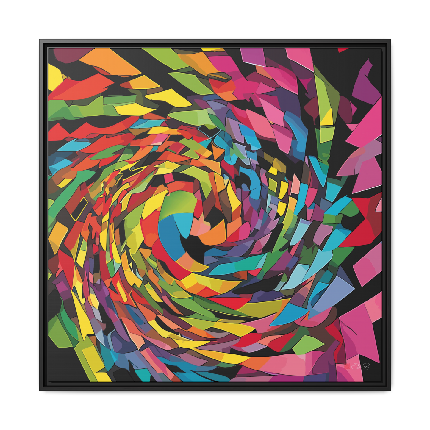 Primary Wave - 36x36" Framed Canvas