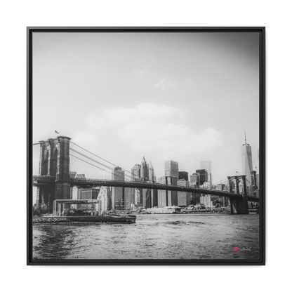 Long Island, Brooklyn, BW - 36x36" Framed Canvas