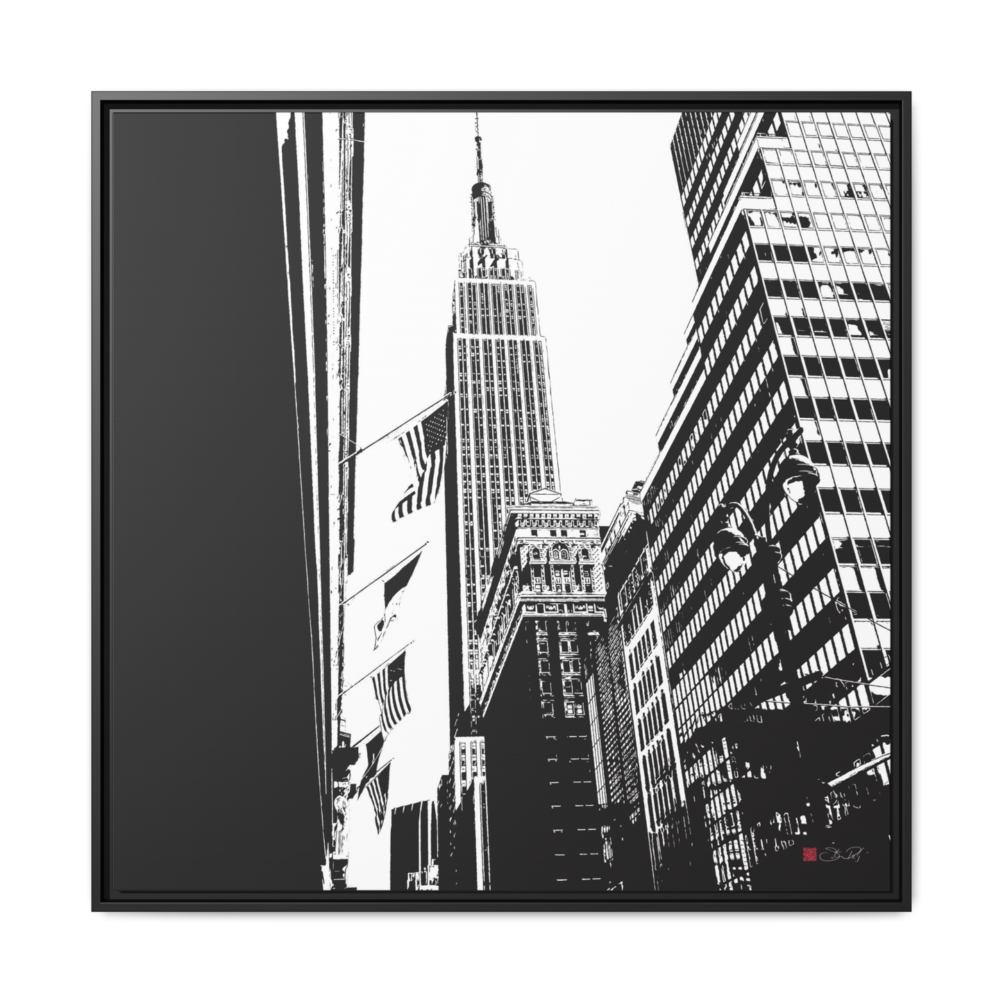 Empire State Building New York - 36x36" Framed Canvas