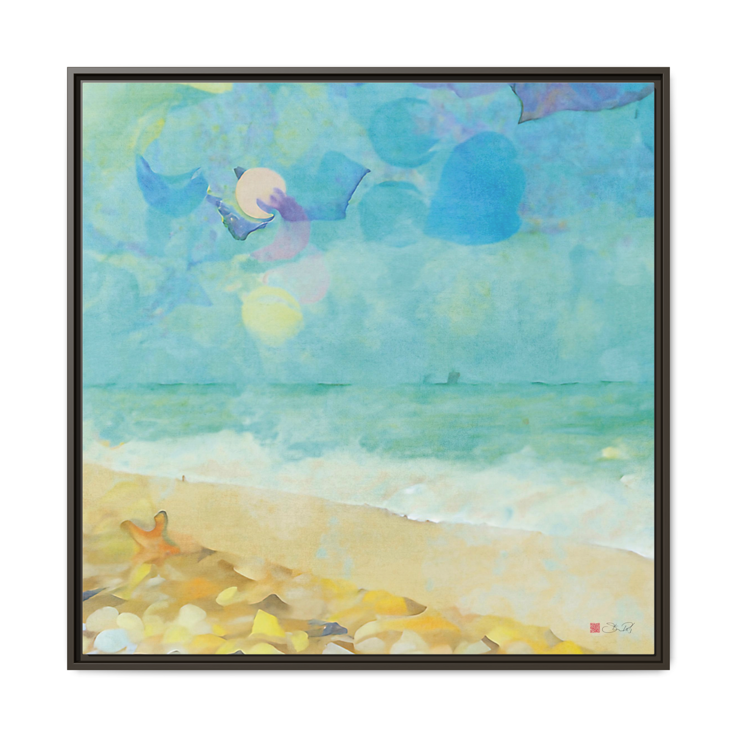 Beachcombing - 36x36" Framed Canvas