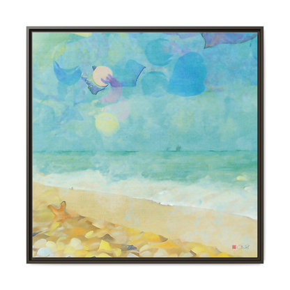 Beachcombing - 36x36" Framed Canvas