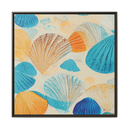 Collecting Shells - 36x36" Framed Canvas