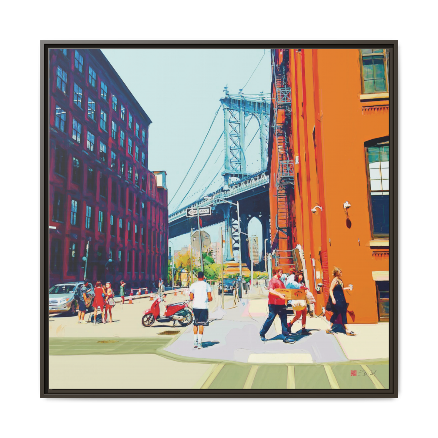 Summer in Dumbo - 36x36" Framed Canvas