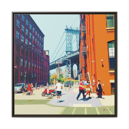 Summer in Dumbo - 36x36" Framed Canvas