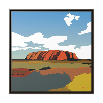 Uluru Sunset. Northern Territory Australia - 36x36" Framed Canvas