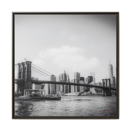 Long Island, Brooklyn, BW - 36x36" Framed Canvas