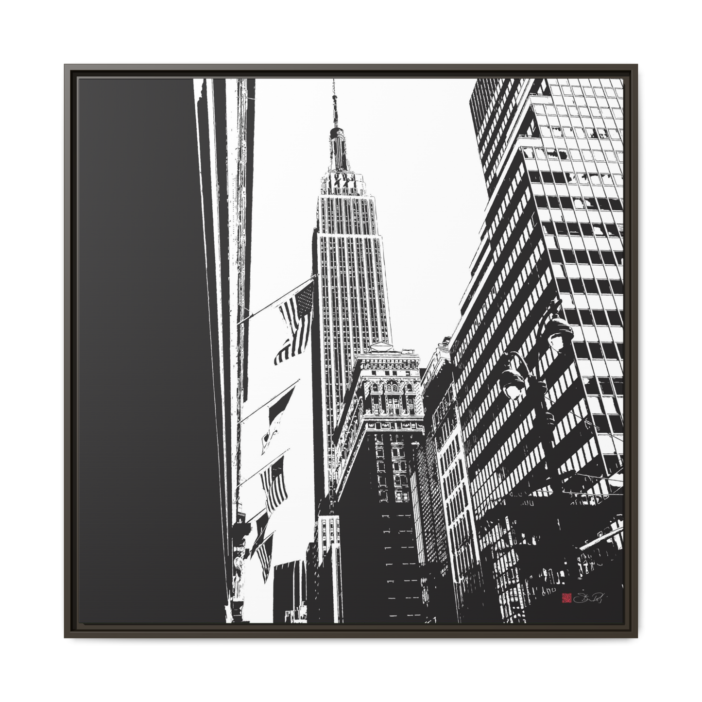 Empire State Building New York - 36x36" Framed Canvas