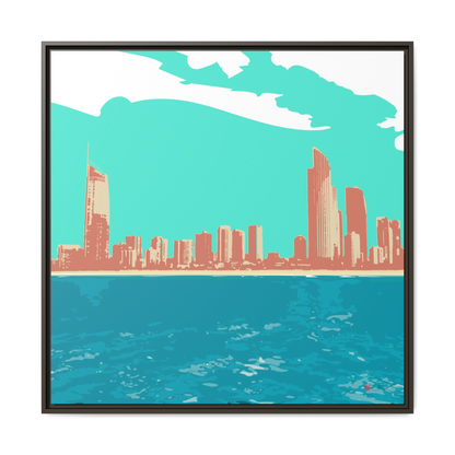 Surfers Paradise Skyline - Gold Coast - 36x36" Framed Canvas