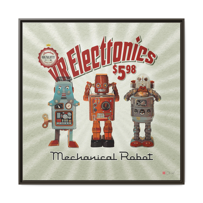 3 Wise Robots - 36x36" Framed Canvas
