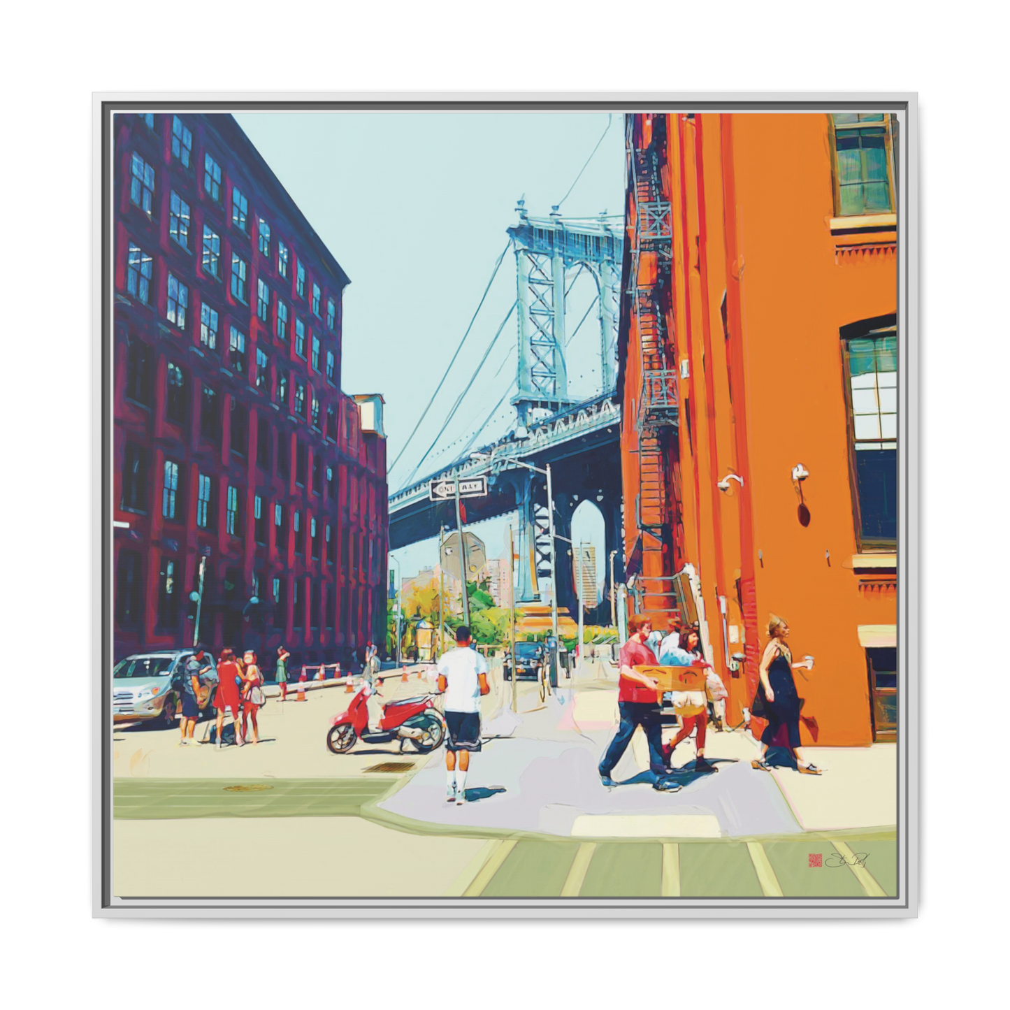 Summer in Dumbo - 36x36" Framed Canvas
