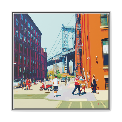 Summer in Dumbo - 36x36" Framed Canvas