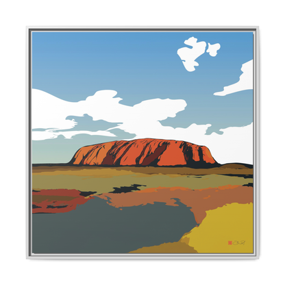 Uluru Sunset. Northern Territory Australia - 36x36" Framed Canvas