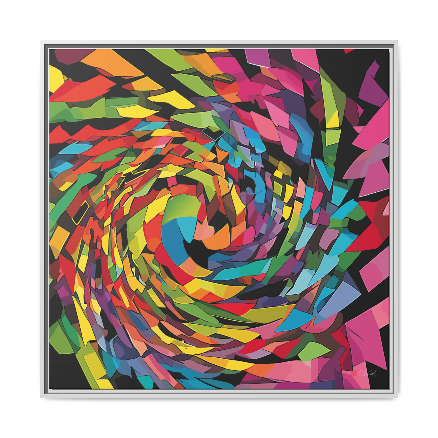 Primary Wave - 36x36" Framed Canvas