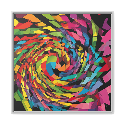 Primary Wave - 36x36" Framed Canvas