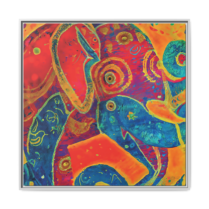 Elephant Regalia - 36x36" Framed Canvas