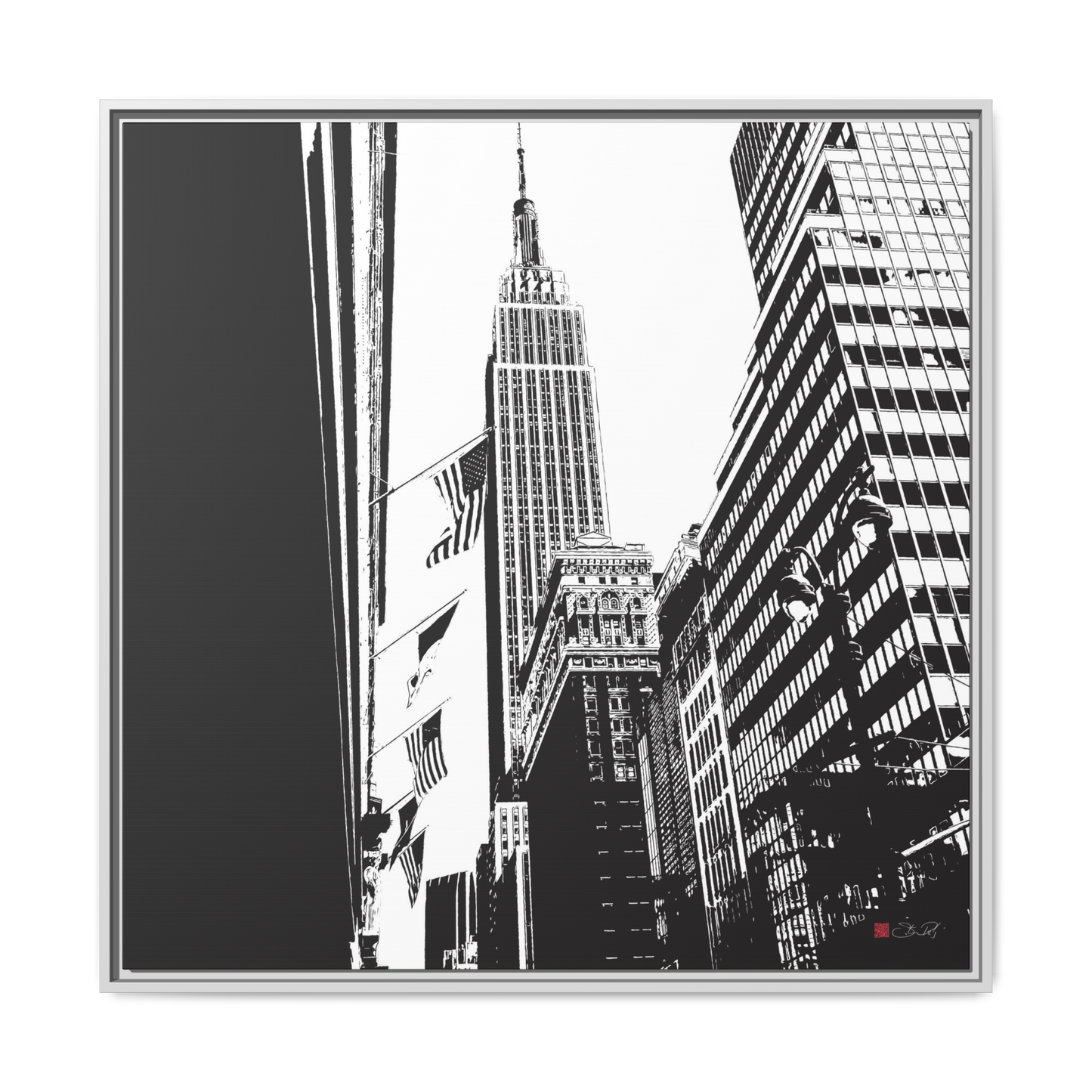 Empire State Building New York - 36x36" Framed Canvas