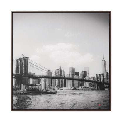 36x36" Framed Canvas Print: "Long Island, Brooklyn, BW"