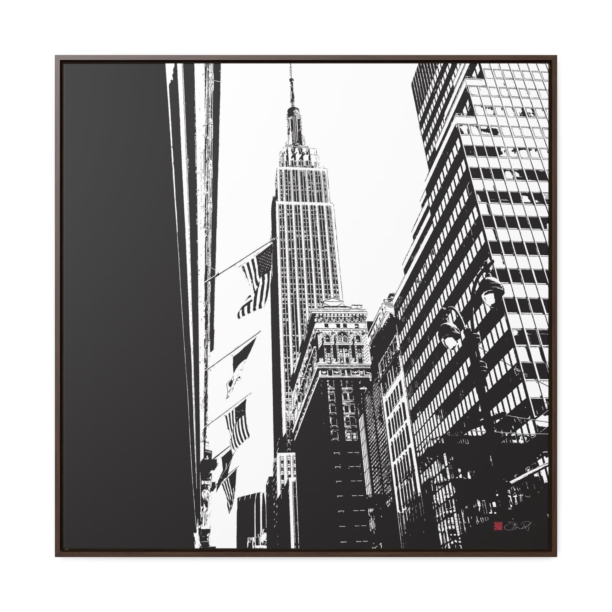 36x36" Framed Canvas Print: "Empire State Building New York"
