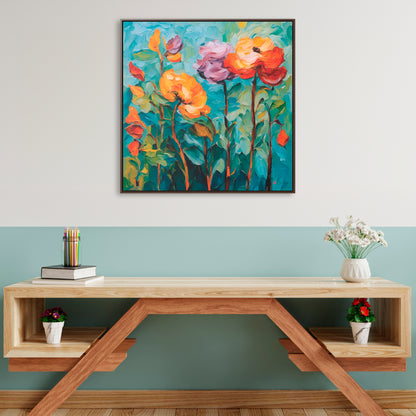 36x36" Framed Canvas Print: "How does your garden grow?"